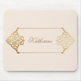 Vintages Golddekorationsmonogramm Mousepad