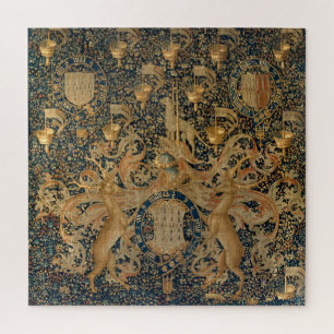 Vintages Golden Deer und Royal Wappen Design (1501 Puzzle