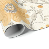 Vintages Golden Floral Vine Design Geschenkpapier (Rolleneckpunkt)