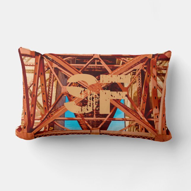 Vintages Golden Gate Bridge Lumbar Kissen (Vorderseite)