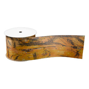 Vintages Golden Harvest Textile Muster Satinband