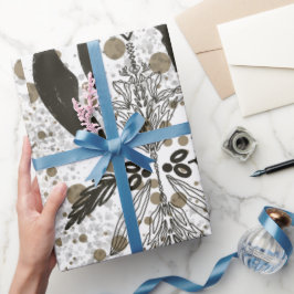 Vintages Golden Ornamental Polka Dots Muster Geschenkpapier