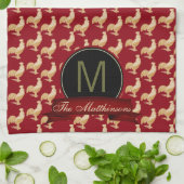 Vintages Golden Rooster-Muster Handtuch (Gefaltet)