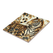 Vintages Golden Tiger Gemälde Fliese (Seite)