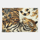 Vintages Golden Tiger Gemälde Geschirrtuch (Horizontal)