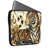 Vintages Golden Tiger Gemälde Laptopschutzhülle (Vorne Rechts)