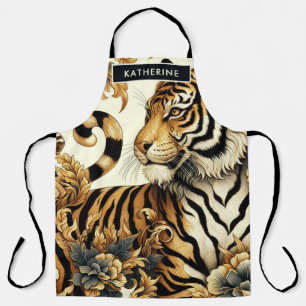 Vintages Golden Tiger Gemälde Schürze