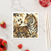 Vintages Golden Tiger Gemälde Serviette (Beispiel)