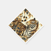 Vintages Golden Tiger Gemälde Serviette (Ecke)