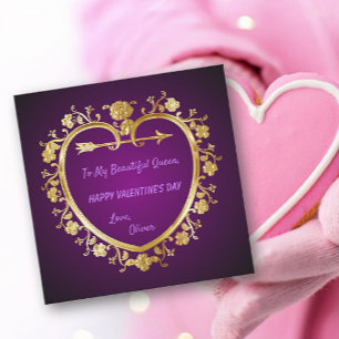 Vintages Goldenes Herz Feiertagskarte