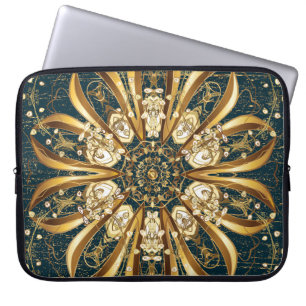 Vintages goldenes Muster, klassisches orientalisch Laptopschutzhülle