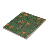Vintages Goldenes Tulips Art Nouveau Blumenmuster Fliese (Seite)