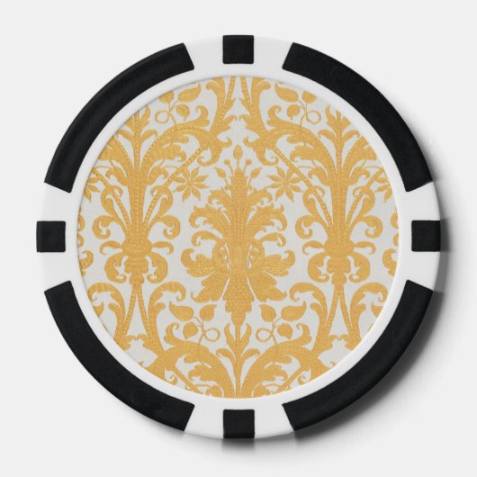 Vintages goldenes Verziertes Muster Pokerchips (Vorderseite)