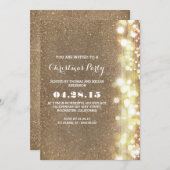 Vintages goldenes Weihnachtsfest im Winter Einladung (Vorne/Hinten)