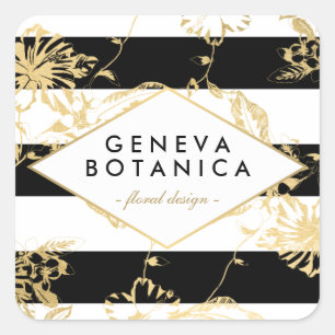 Vintages goldfarbenes Muster auf Strickdesignern Quadratischer Aufkleber