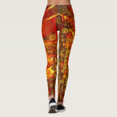 Vintages Goldfeuer Abstrakt Leggings (Rückseite)
