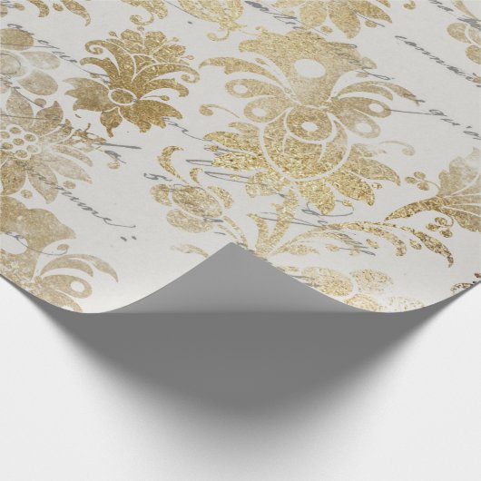 Vintages Goldflor Geschenkpapier (Ecke)