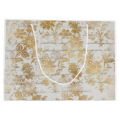 Vintages Goldflor Große Geschenktüte (Rückseite)