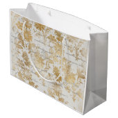 Vintages Goldflor Große Geschenktüte (Rückseite Schrägansicht)