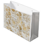 Vintages Goldflor Große Geschenktüte (Vorderseite Schrägansicht)