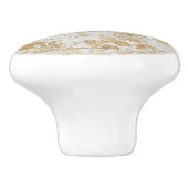 Vintages Goldflor Keramikknauf (Seitenansicht)