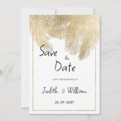 Vintages Goldgold Save the Date Einladung (Vorderseite)