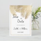 Vintages Goldgold Save the Date Einladung (Stehend Vorderseite)
