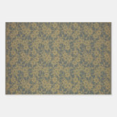 Vintages goldgraues Brokatpapier Geschenkpapier Set (Vorderseite 3)