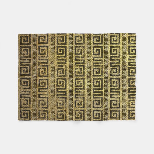 Vintages Goldgriechisches Windungs-Muster Fleecedecke (Vorderseite (Horizontal))