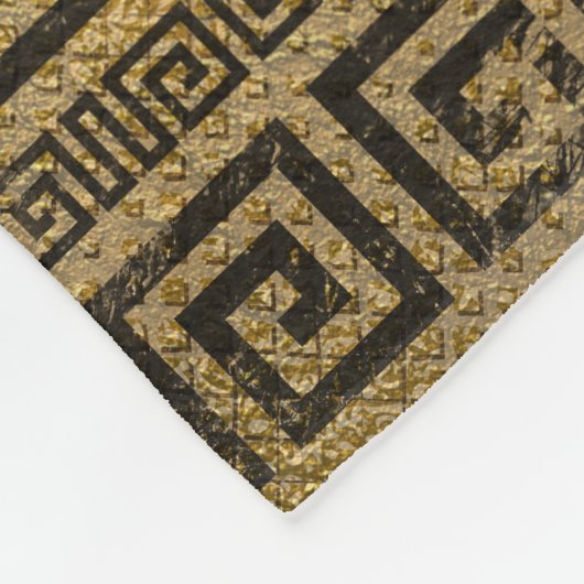 Vintages Goldgriechisches Windungs-Muster Fleecedecke (Ecke)