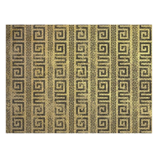 Vintages Goldgriechisches Windungs-Muster Tischdecke (Vorderseite (Horizontal))