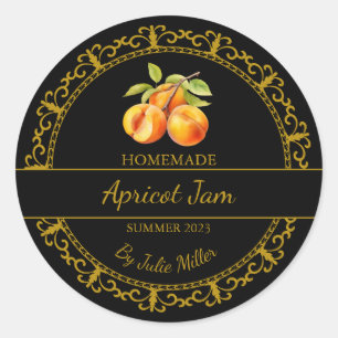 Vintages goldhausgemachtes Apricot-Marmelade-Label Runder Aufkleber