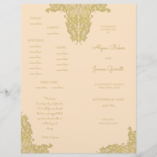 Vintages Goldhochzeitsprogramm (Vorderseite)