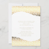 Vintages Goldkleid Damask tiara Quinceañera Einladung (Rückseite)