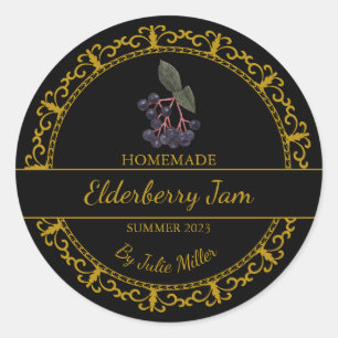 Vintages Goldmedaille Elderberry-Jam-Label Runder Aufkleber