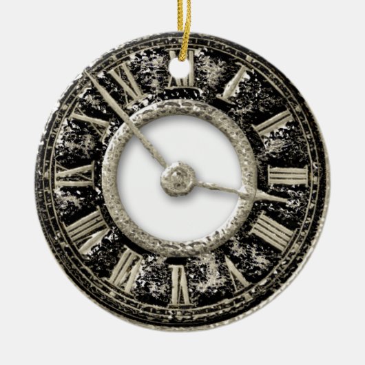 Vintages Goldmetallclockface Keramikornament (Vorne)