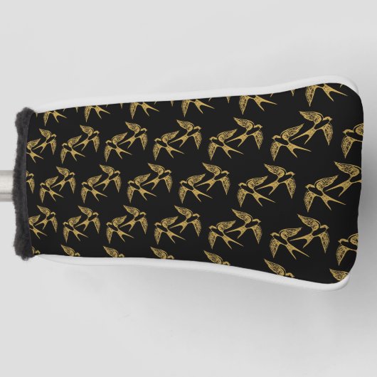 Vintages Goldschatten-Muster Golf Headcover (Vorderseite)