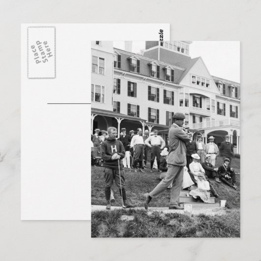 Vintages Golf, 1890s Postkarte (Vorne/Hinten)
