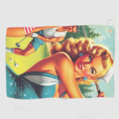 Vintages Golf-Button Golfhandtuch (Horizontal)