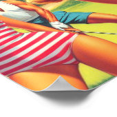 Vintages Golf-Button Poster (Ecke)