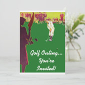 Vintages Golf Outing Einladung (Stehend Vorderseite)