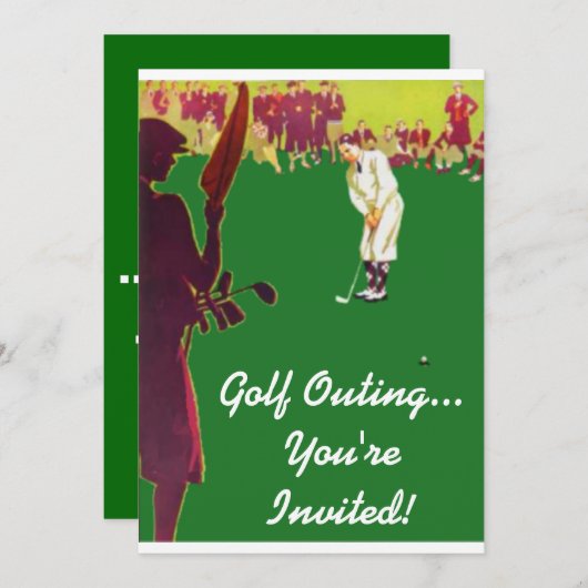 Vintages Golf Outing Einladung (Vorne/Hinten)