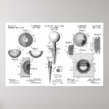 Vintages Golf Patent Poster 1 Schwarz/Weiß