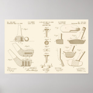 Vintages Golf Patent Poster 2 Sepia