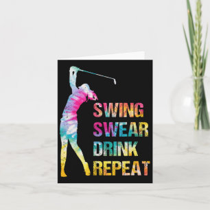 Vintages Golf Swing Swear Drink Wiederholung Liebe Karte