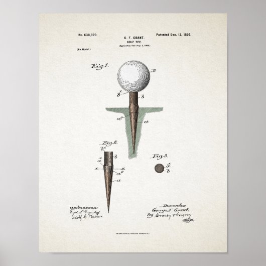 Vintages Golf T-Shirt Patent 1899 Poster (Vorne)