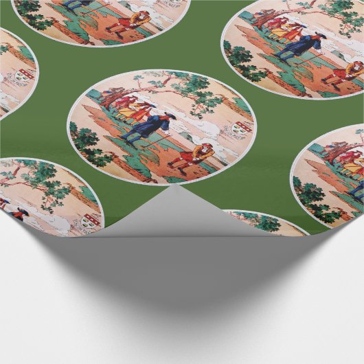 Vintages Golf Wrapping Paper Geschenkpapier (Ecke)