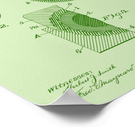 Vintages Golfpatentposter 1 Neu grün Poster (Ecke)