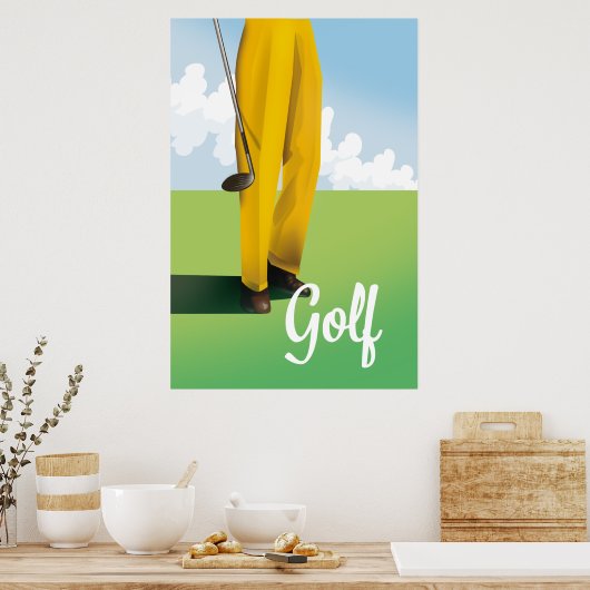 Vintages Golfplakat Poster (Küche)