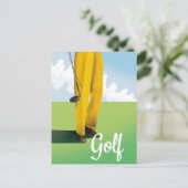 Vintages Golfplakat Postkarte (Stehend Vorderseite)